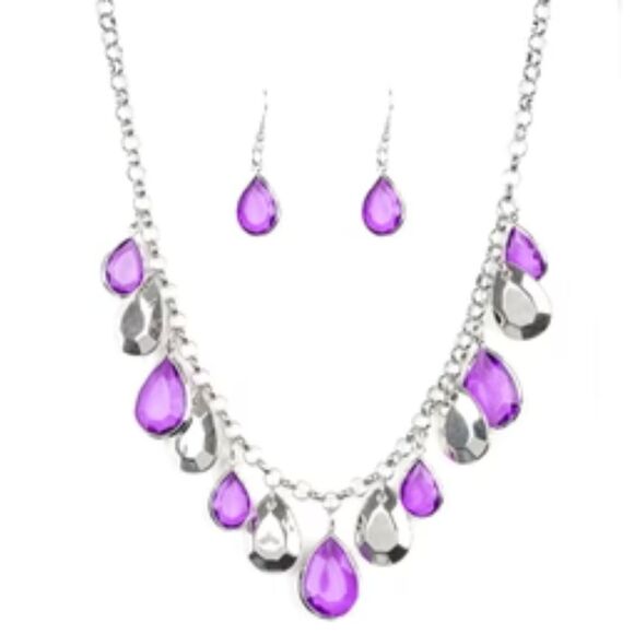 Clique-bait Purple Necklace (334) - Picture 2 of 3